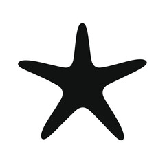 Obraz premium Silhouette of single starfish on white background minimalist ocean theme