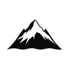 Silhouette of snow capped mountain on white background high altitude peak