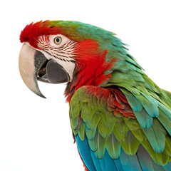 Fototapeta premium green winged macaw ara chloropterus isolated on white