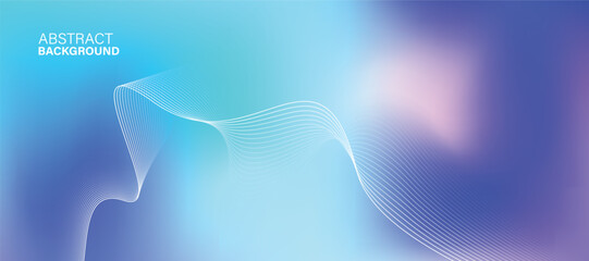 Vibrant Blue and Purple Abstract Background with Wavy Lines and Gradient Flow