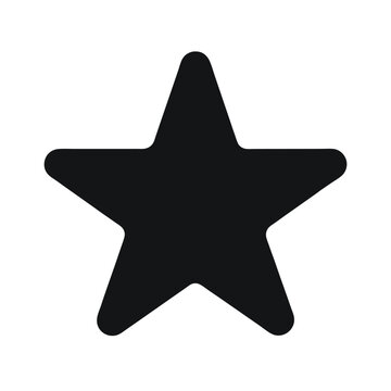 Silhouette of star with rounded edges on white background minimalistic star symbol