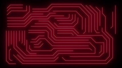 Animation of circuit board pattern overlaying servers in modern data center. - Powered by Adobe