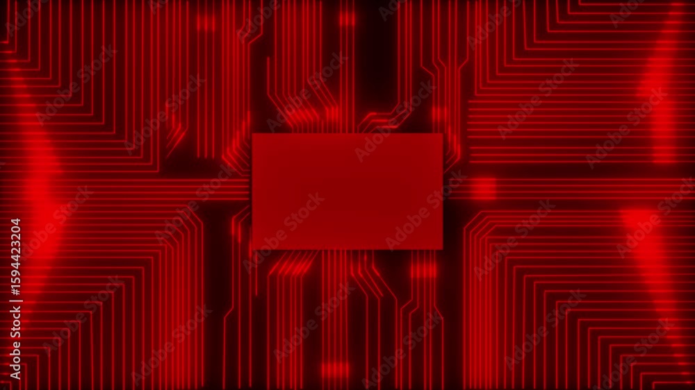 Poster circuit board with blue lines on dark background representing computer technology.
