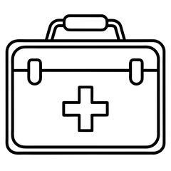 Healthcare Emergency Kit Outline Vector Design