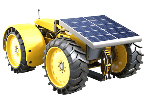 solar powered agriculture robot isolated on white background PNG, AI GENERATED