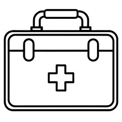 Healthcare Emergency Kit Outline Vector Design