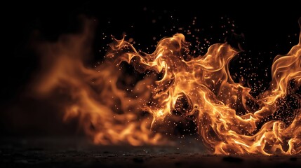 Dancing Flames in Dark Night