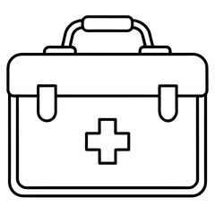 Healthcare Emergency Kit Outline Vector Design