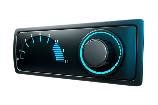  sound level meter illustrating audio control isolated on white background PNG, AI GENERATED - Powered by Adobe