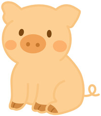 돼지 컬러 캐릭터