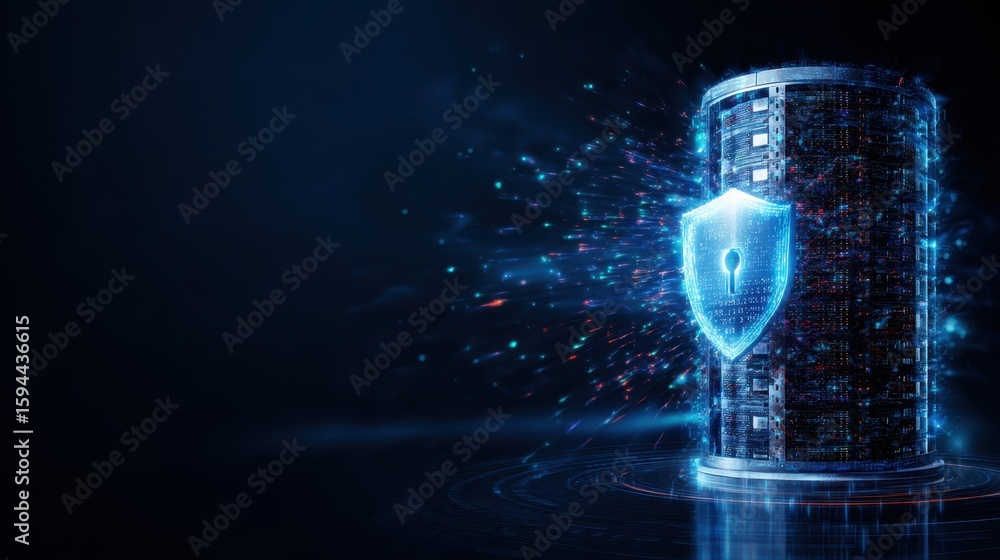 Poster this captivating image represents cybersecurity, emphasizing the importance of protecting sensitive 
