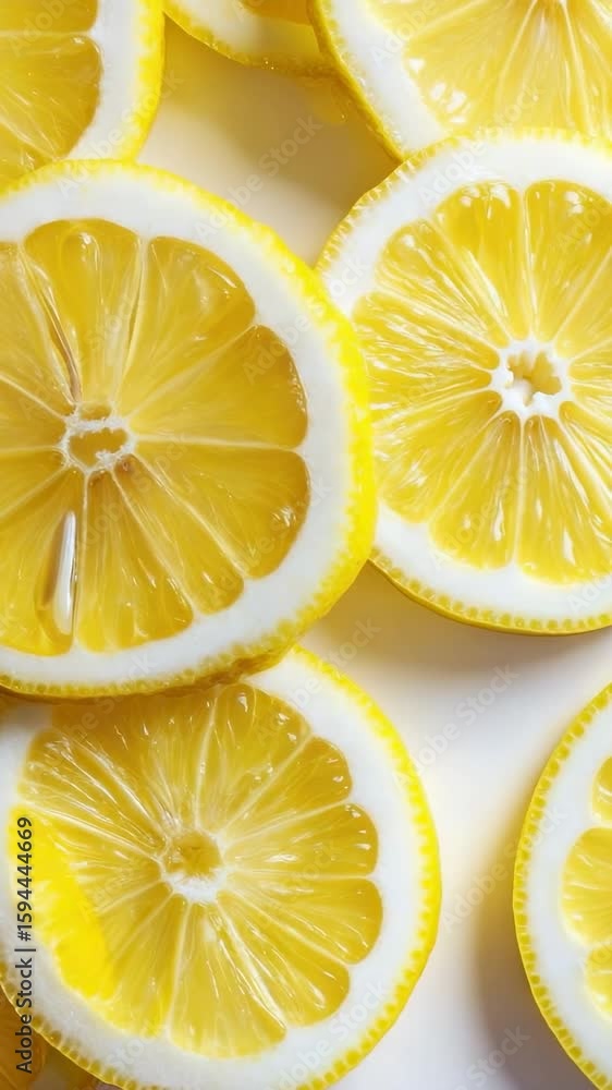 Poster bright lemon slices arranged on a clean surface add refreshing color and texture to any dish or drin