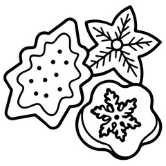 Holiday Cookie Treats Minimalist Line Art