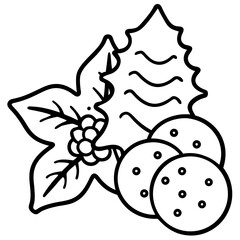 Holiday Cookie Treats Minimalist Line Art