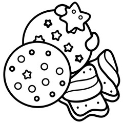 Holiday Cookie Treats Minimalist Line Art