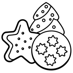 Holiday Cookie Treats Minimalist Line Art