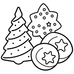 Holiday Cookie Treats Minimalist Line Art