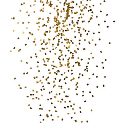 gold confetti floating on a transparent background. can be used as decoration