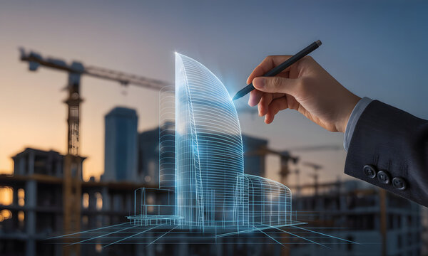Smart Construction Technology and Modern Architecture - Powered by Adobe