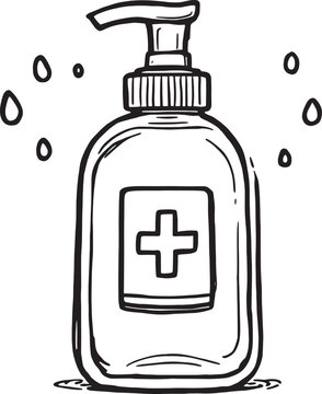 hand sanitizer dispenser with drops clip art preview