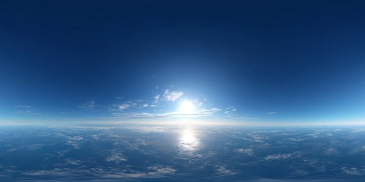 Panoramic view of a vast ocean horizon at sunset hdr 360 degrees high-quality environment