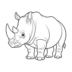 Obraz premium Line art rhinoceros illustration