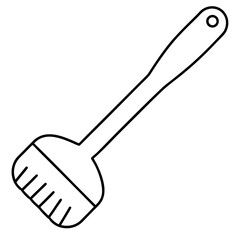 Simple line art of a pet grooming brush