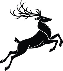 Obraz premium christmas-reindeer-silhouette--jumping-reindeer-si.eps