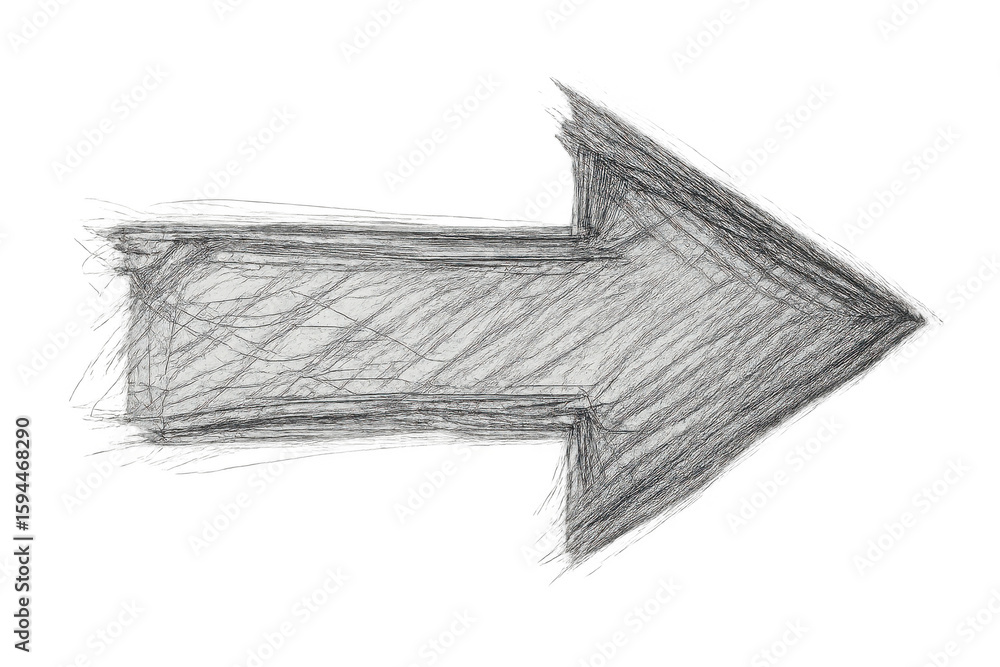Poster sketchy arrow pointing to the right, ideal for indicating direction or highlighting important inform
