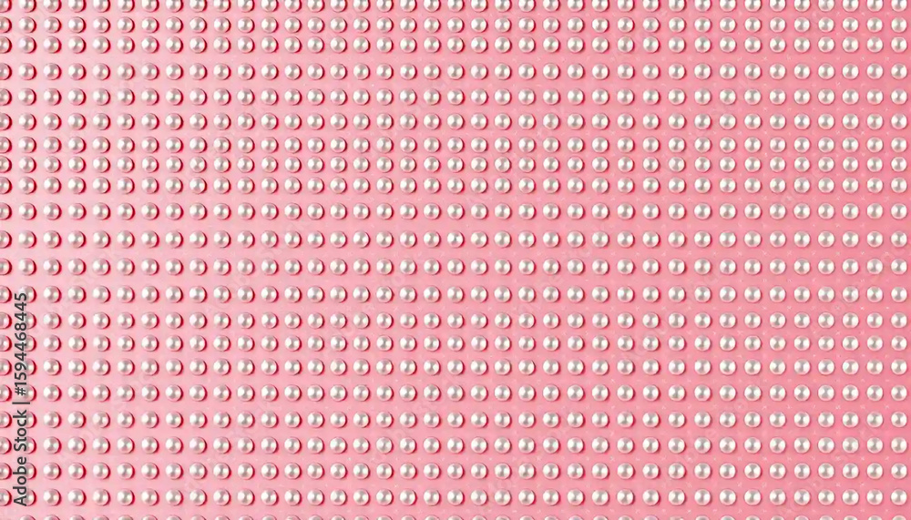 Poster a soft pink background filled with a uniform pattern of small, shiny white dots, offering a clean an