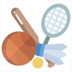 Volleyball Icon - White Ball with Blue/Yellow Panels - EPS 10 Vector