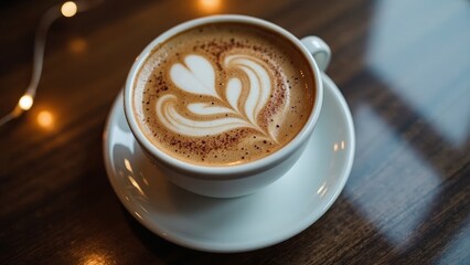 Close up of coffee latte art
