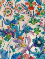 botanical allover design for dizital printing wih high quality