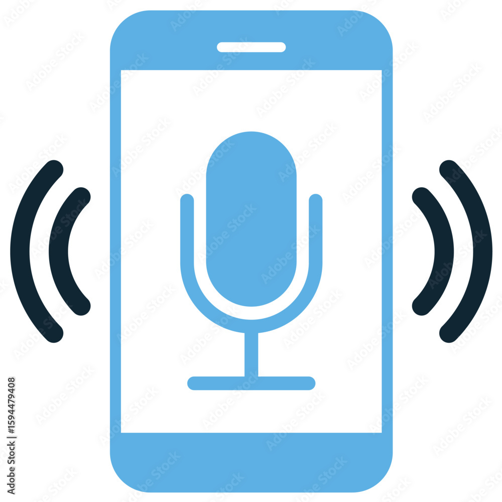 Aufkleber voice assistance icon vector, representing ai-powered interaction and smart technology. for digital 