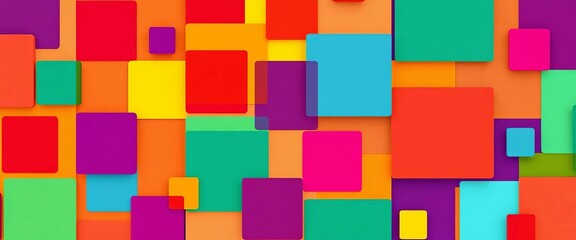Abstract geometric seamless pattern of overlapping rectangles and squares in various sizes and colors,  art,  minimalist