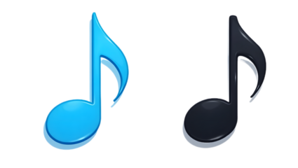 Music note flat style symbol, high-resolution and editable PNG.
