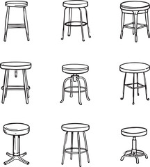 Stool Icon Line Art invited refined aesthetic visual harmony grace