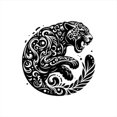 Ornate Black Panther Tribal Design.