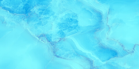 An abstract marble-like pattern dominated by shades of light blue and turquoise, The design features smooth flowing swirls and intricate veining, design for tails and wall decor.