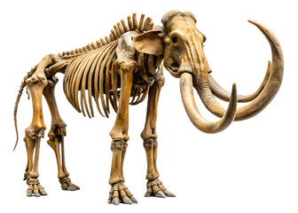 skeleton of extinct giant mammoth   isolated on white background PNG, AI GENERATED