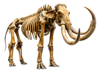 skeleton of extinct giant mammoth   isolated on white background PNG, AI GENERATED