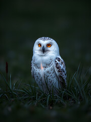 Fototapeta premium great horned owl in winter