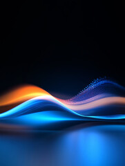 The background of the technological concept composed of particles and light