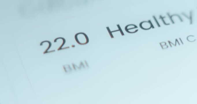 Calculator of BMI shows the result of healthy weight