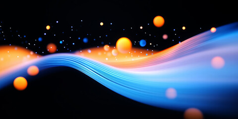 Particle light and technology concept poster background
