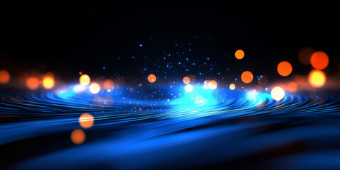 Particle light and technology concept poster background