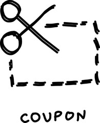 coupon icon in doodle style