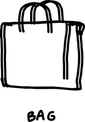 bag icon in doodle style
