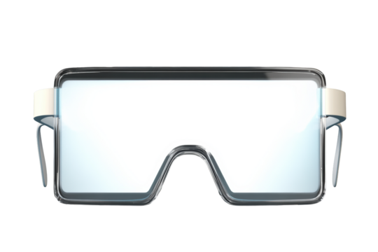 Futuristic visor sunglasses with blue tint
