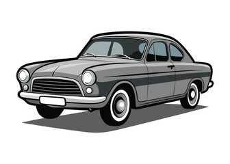 Obraz premium Classic automobile vintage car retro vehicle transport automotive vector illustration 